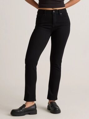 Quince Luna Stretch Slim Straight Jeans - Black Size 33